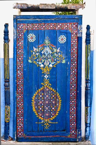 Maroc porte bleu foncé